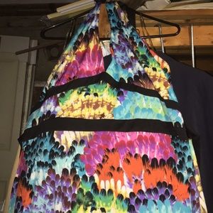 Multi colored halter maxi dress